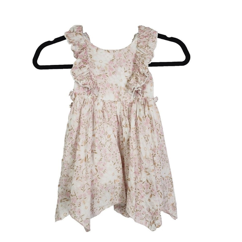 Shabby Chic Baby Toddler 3T Girl Dress Pink Floral Print Fit & Flare Ruffled